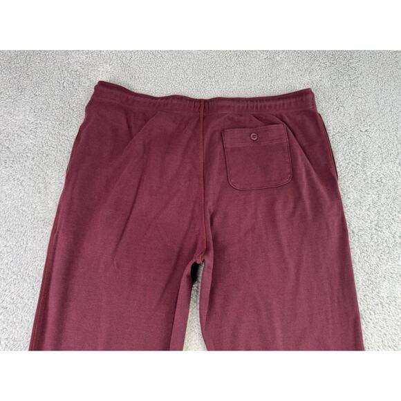VTG J Crew Sweatpants Joggers Men Large Oarsmen Burgundy Fleece Activewear - Picture 11 of 12
